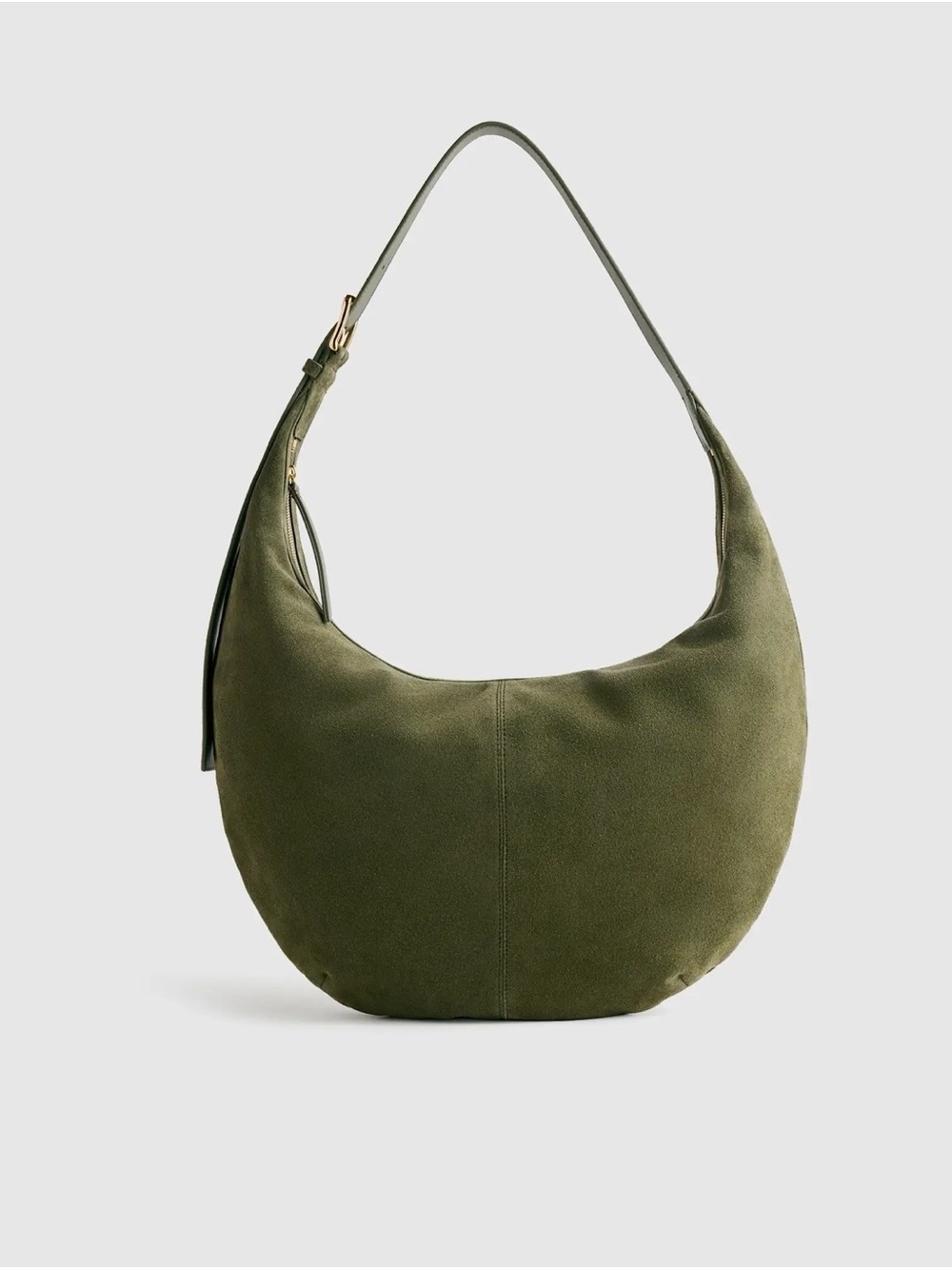 Italian Suede Crescent Shoulder Bag